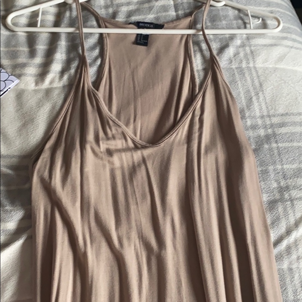 Long tan maxi dress